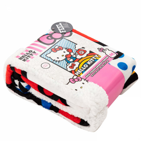 Hello Kitty On The Phone Silk Touch Sherpa Throw Blanket 40" x 50"